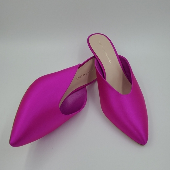 pink satin kitten heels